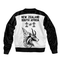 South Africa and New Zealand Bomber Jacket Champion History Go Final 2023 Vintage Style LT03 - Polynesian Pride