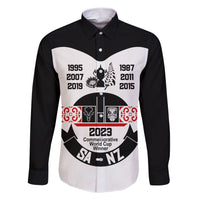 South Africa and New Zealand Family Matching Short Sleeve Bodycon Dress and Hawaiian Shirt Champion History Go Final 2023 Vintage Style LT03 Dad's Shirt - Long Sleeve White - Polynesian Pride