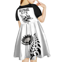 South Africa and New Zealand Kid Short Sleeve Dress Champion History Go Final 2023 Vintage Style LT03 - Polynesian Pride