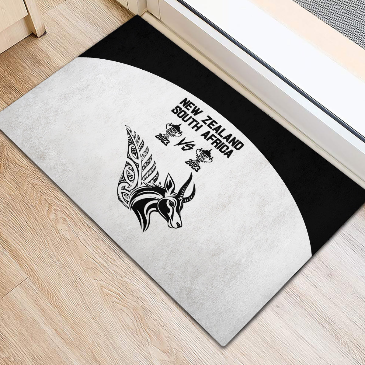South Africa and New Zealand Rubber Doormat Champion History Go Final 2023 Vintage Style LT03 - Polynesian Pride