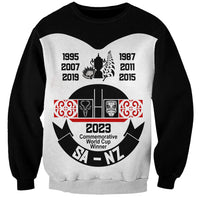 South Africa and New Zealand Sweatshirt Champion History Go Final 2023 Vintage Style LT03 Unisex White - Polynesian Pride