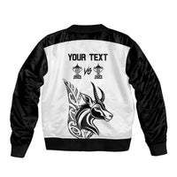 Personalised South Africa and New Zealand Bomber Jacket Champion History Go Final 2023 Vintage Style LT03 - Polynesian Pride