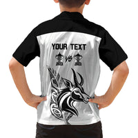 Personalised South Africa and New Zealand Family Matching Long Sleeve Bodycon Dress and Hawaiian Shirt Champion History Go Final 2023 Vintage Style LT03 - Polynesian Pride