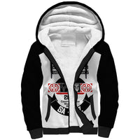 Personalised South Africa and New Zealand Sherpa Hoodie Champion History Go Final 2023 Vintage Style LT03 Unisex White - Polynesian Pride
