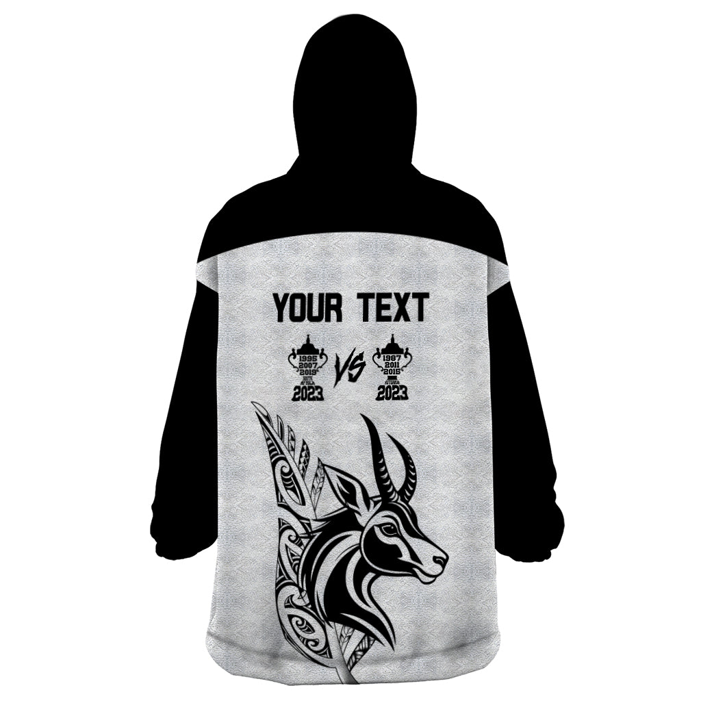 Personalised South Africa and New Zealand Wearable Blanket Hoodie Champion History Go Final 2023 Vintage Style LT03 - Polynesian Pride