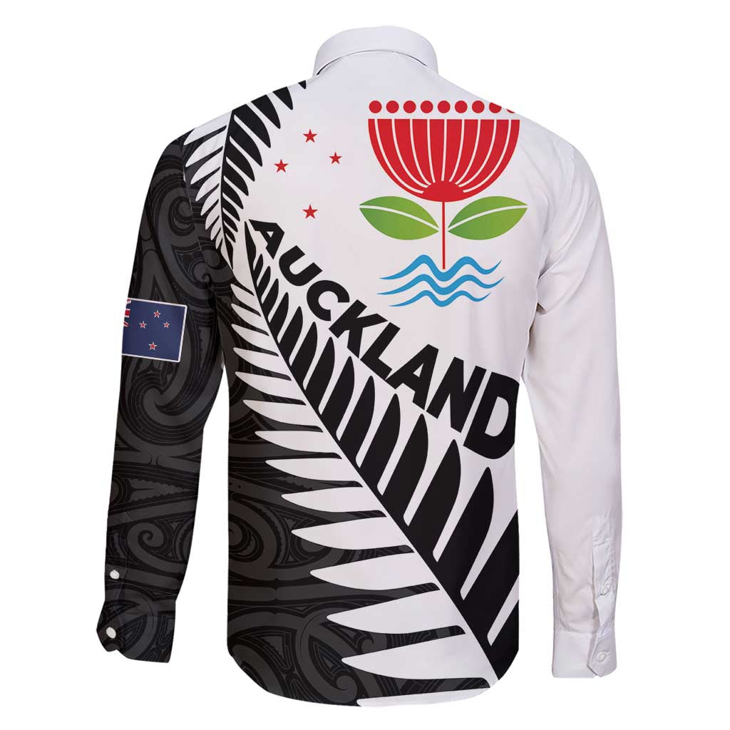 New Zealand Auckland Family Matching Short Sleeve Bodycon Dress and Hawaiian Shirt Auckland's Emblem and Silver Ferns - Maori Art Tattoo LT03 - Polynesian Pride