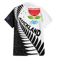 New Zealand Auckland Family Matching Summer Maxi Dress and Hawaiian Shirt Auckland's Emblem and Silver Ferns - Maori Art Tattoo LT03 - Polynesian Pride
