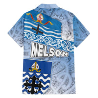 New Zealand Nelson Family Matching Off Shoulder Maxi Dress and Hawaiian Shirt Nelson's Flag and Seal - Maori Art Tattoo LT03 - Polynesian Pride