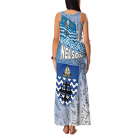 New Zealand Nelson Family Matching Tank Maxi Dress and Hawaiian Shirt Nelson's Flag and Seal - Maori Art Tattoo LT03 - Polynesian Pride