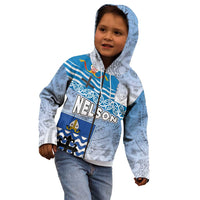 New Zealand Nelson Kid Hoodie Nelson's Flag and Seal - Maori Art Tattoo
