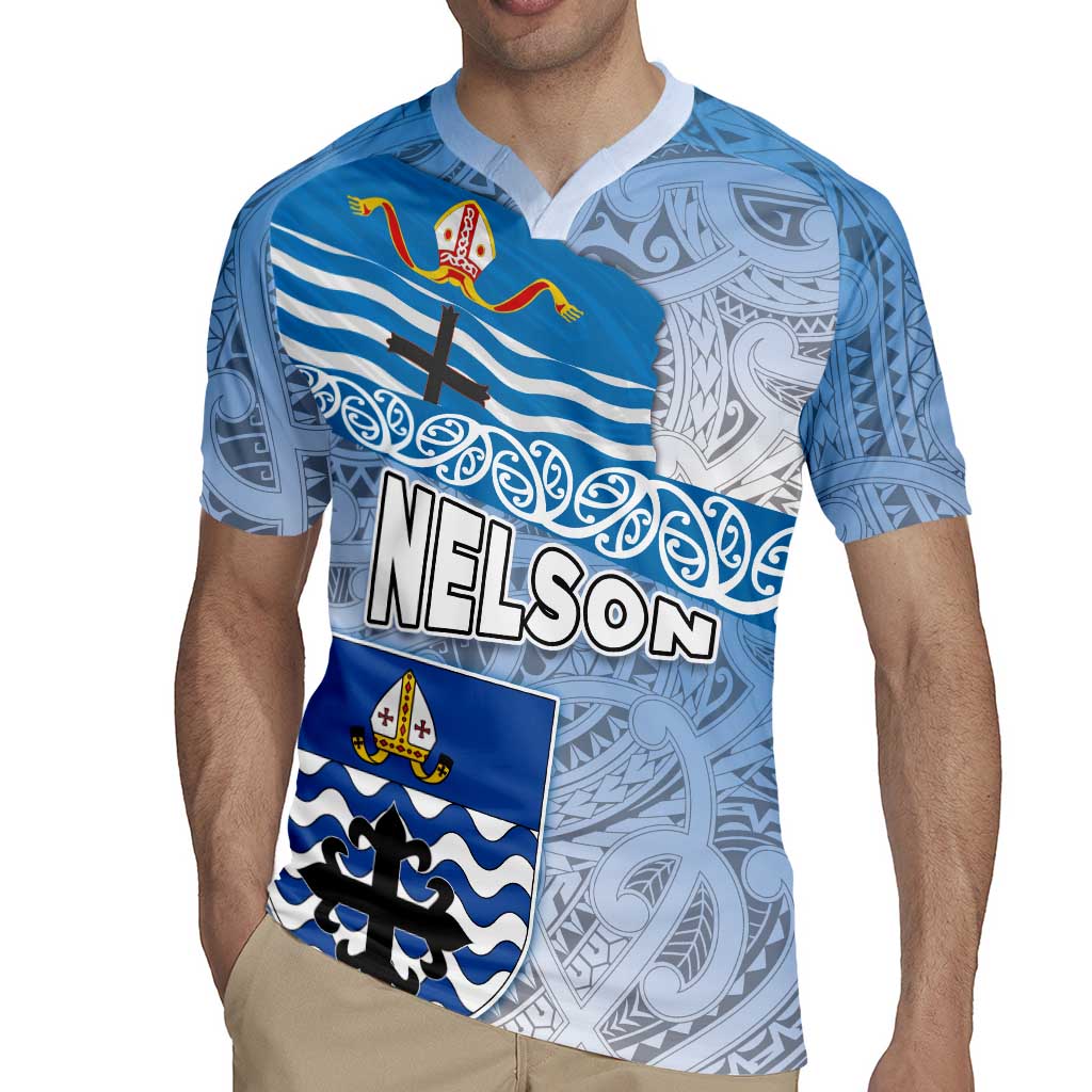 New Zealand Nelson Rugby Jersey Nelson's Flag and Seal - Maori Art Tattoo LT03 - Polynesian Pride