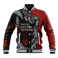 Aotearoa Toitu Te Tiriti Baseball Jacket New Zealand Honour the Treaty - Te Tiriti Is Us LT03 Unisex Red - Polynesian Pride