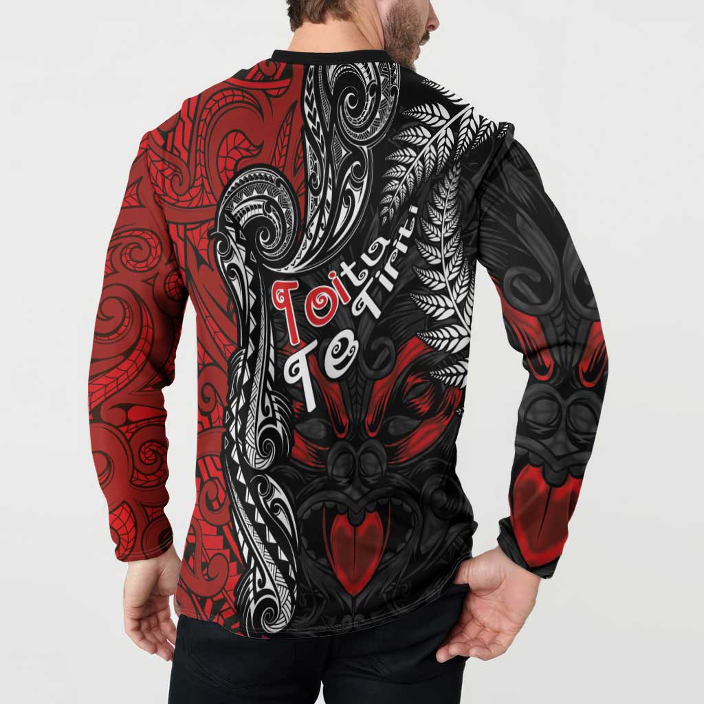 Aotearoa Toitu Te Tiriti Button Sweatshirt New Zealand Honour the Treaty - Te Tiriti Is Us LT03 - Polynesian Pride
