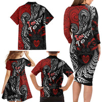 Aotearoa Toitu Te Tiriti Family Matching Long Sleeve Bodycon Dress and Hawaiian Shirt New Zealand Honour the Treaty - Te Tiriti Is Us LT03 - Polynesian Pride