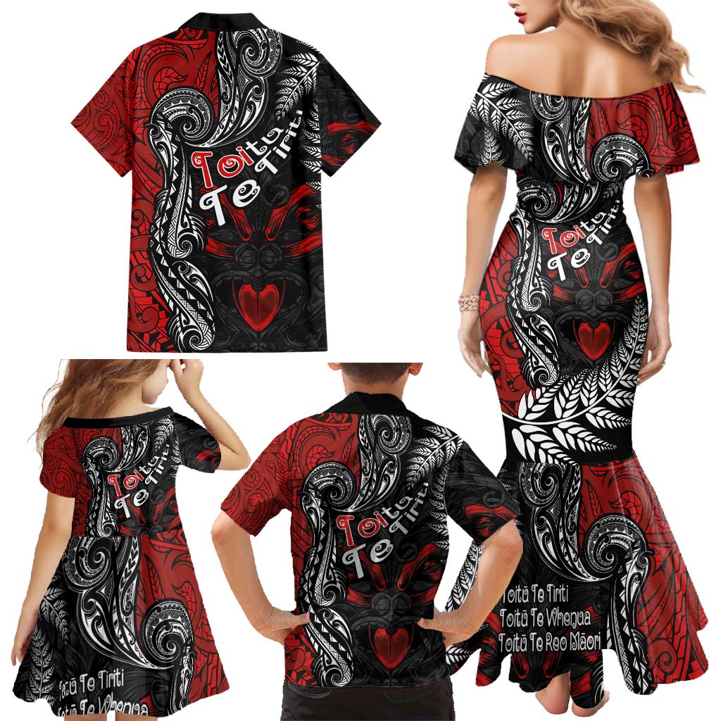 Aotearoa Toitu Te Tiriti Family Matching Mermaid Dress and Hawaiian Shirt New Zealand Honour the Treaty - Te Tiriti Is Us LT03 - Polynesian Pride