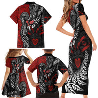 Aotearoa Toitu Te Tiriti Family Matching Short Sleeve Bodycon Dress and Hawaiian Shirt New Zealand Honour the Treaty - Te Tiriti Is Us LT03 - Polynesian Pride
