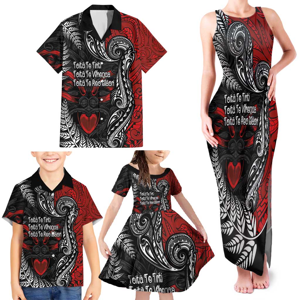 Aotearoa Toitu Te Tiriti Family Matching Tank Maxi Dress and Hawaiian Shirt New Zealand Honour the Treaty - Te Tiriti Is Us LT03 - Polynesian Pride