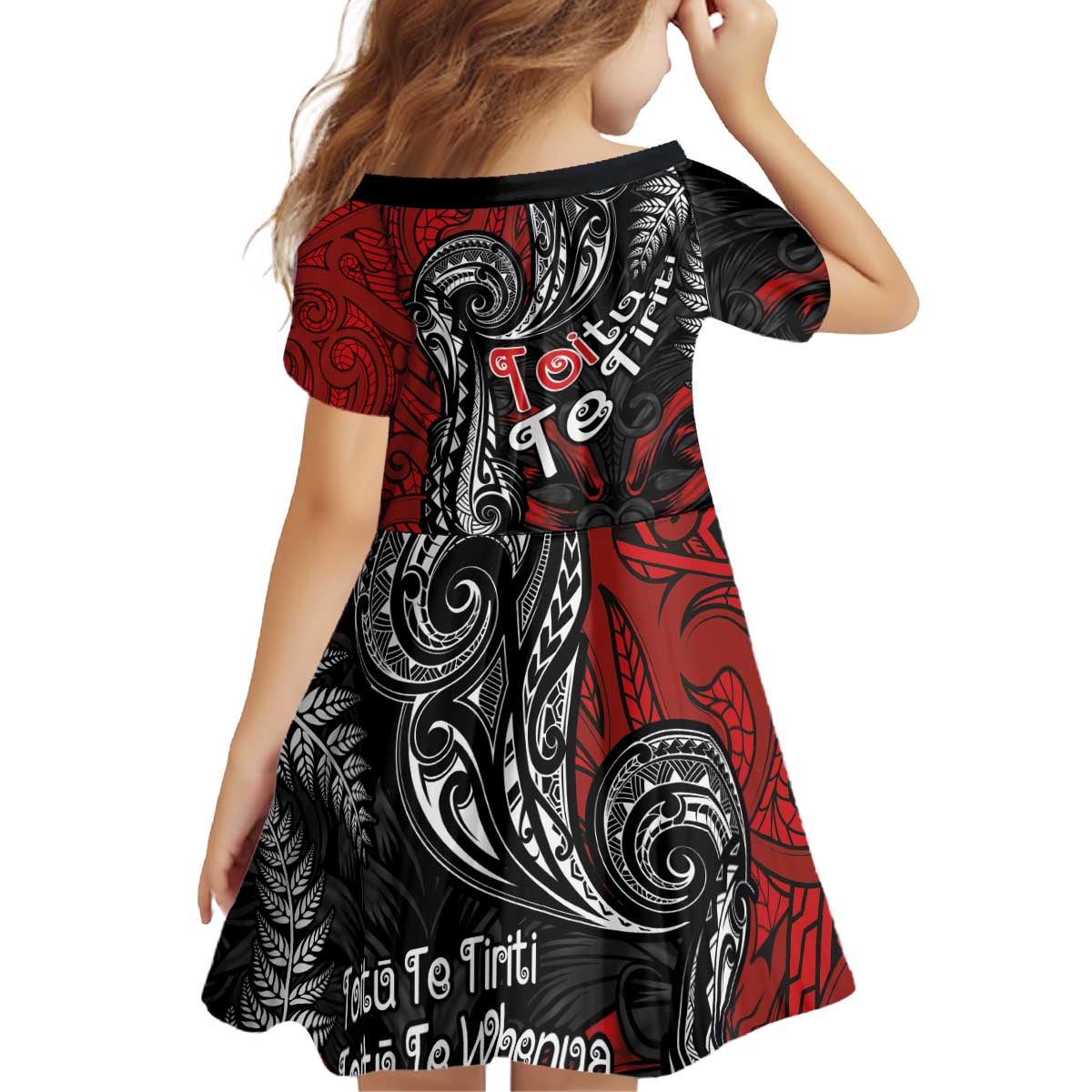 Aotearoa Toitu Te Tiriti Kid Short Sleeve Dress New Zealand Honour the Treaty - Te Tiriti Is Us