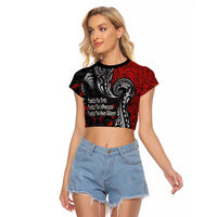 Aotearoa Toitu Te Tiriti Raglan Cropped T Shirt New Zealand Honour the Treaty - Te Tiriti Is Us LT03 Female Red - Polynesian Pride