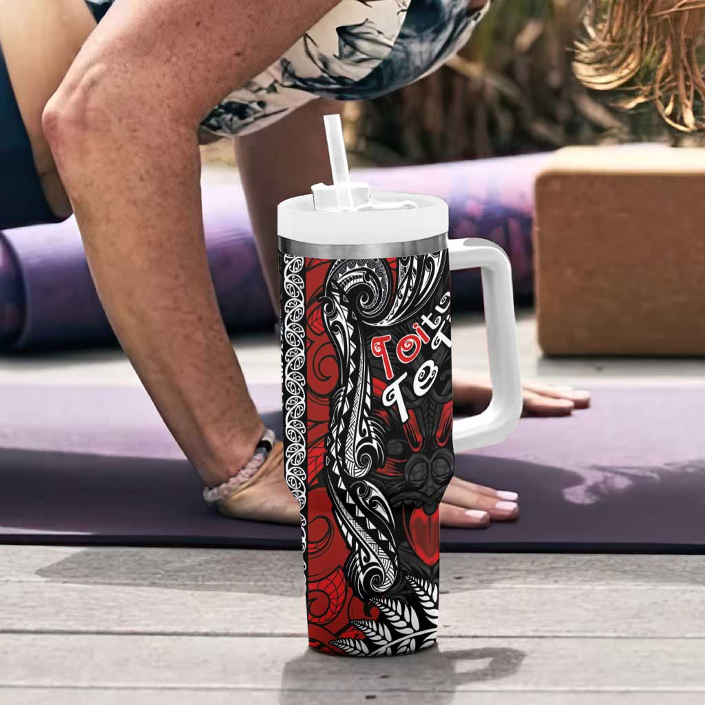 Aotearoa Toitu Te Tiriti Tumbler With Handle New Zealand Honour the Treaty - Te Tiriti Is Us LT03 - Polynesian Pride