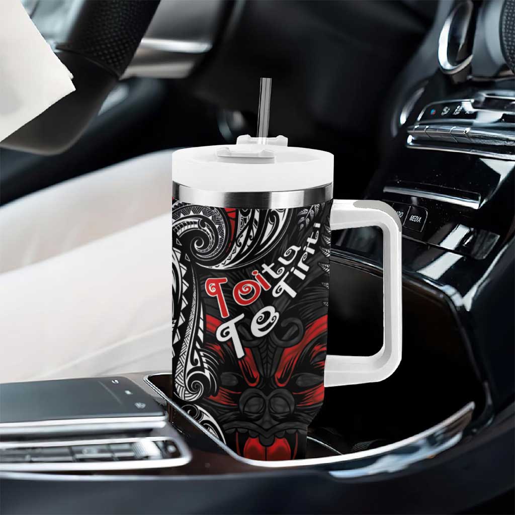 Aotearoa Toitu Te Tiriti Tumbler With Handle New Zealand Honour the Treaty - Te Tiriti Is Us LT03 - Polynesian Pride