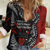 Aotearoa Toitu Te Tiriti Women Casual Shirt New Zealand Honour the Treaty - Te Tiriti Is Us LT03 Female Red - Polynesian Pride