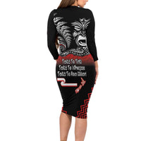 Aotearoa Toitu Te Tiriti Family Matching Long Sleeve Bodycon Dress and Hawaiian Shirt New Zealand Honour the Treaty - Fight Together LT03 - Polynesian Pride