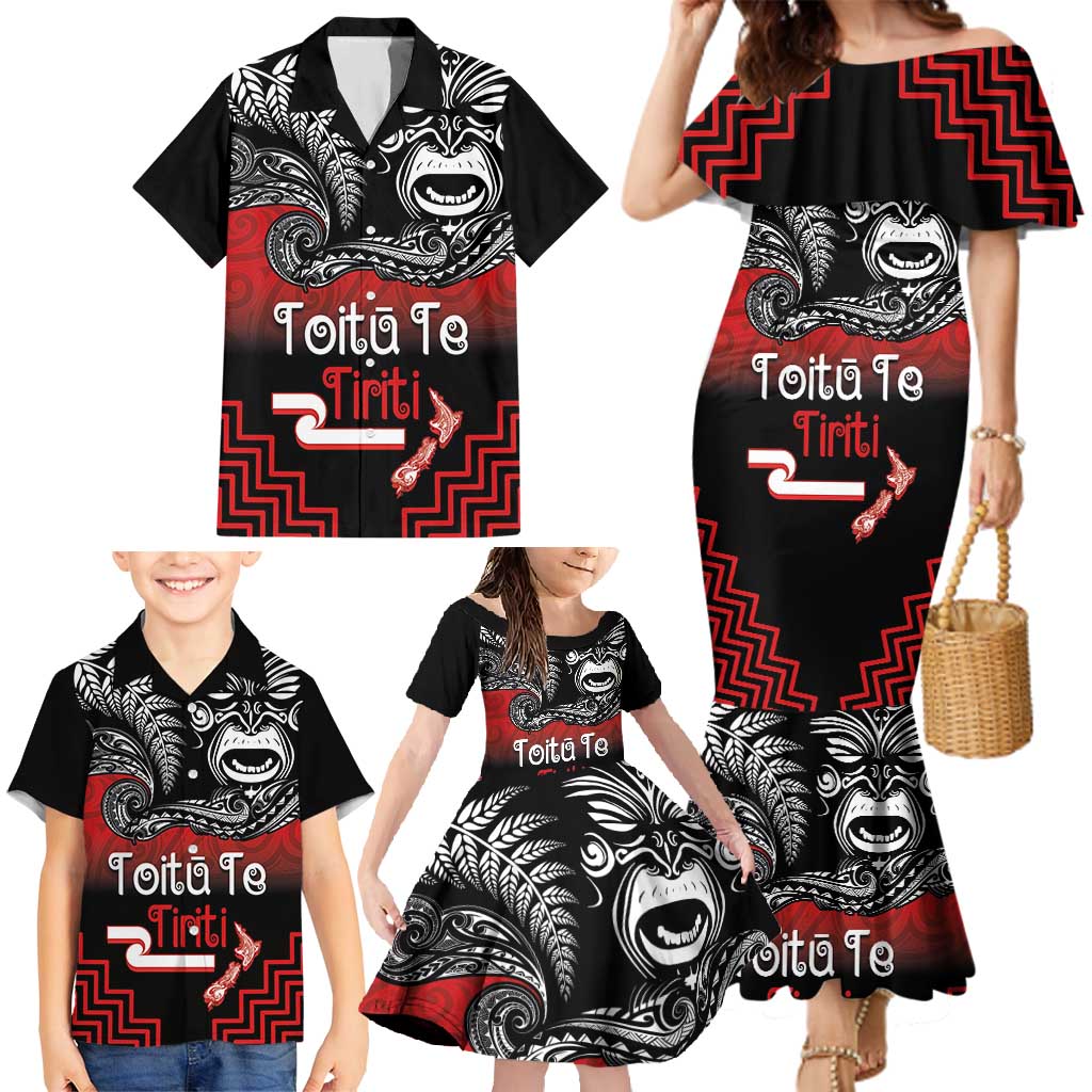 Aotearoa Toitu Te Tiriti Family Matching Mermaid Dress and Hawaiian Shirt New Zealand Honour the Treaty - Fight Together LT03 - Polynesian Pride