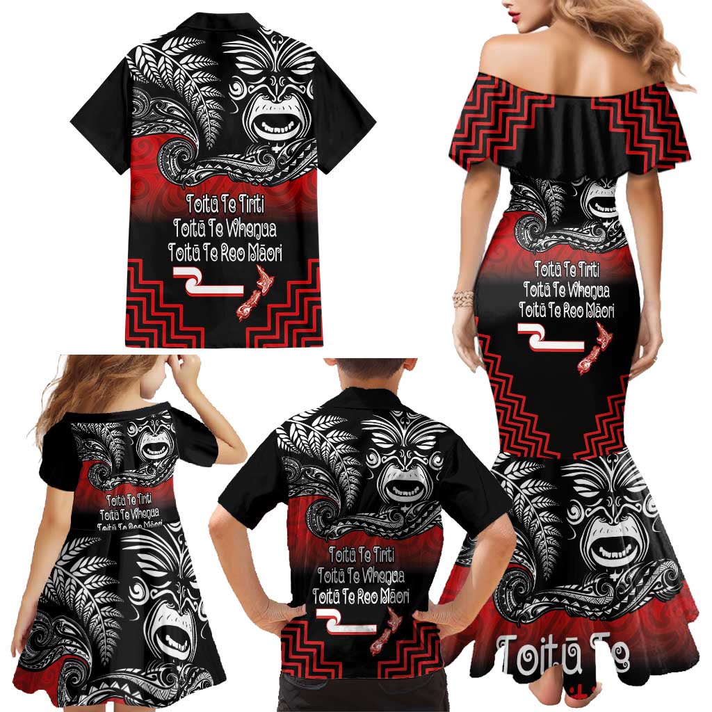 Aotearoa Toitu Te Tiriti Family Matching Mermaid Dress and Hawaiian Shirt New Zealand Honour the Treaty - Fight Together LT03 - Polynesian Pride