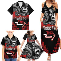 Aotearoa Toitu Te Tiriti Family Matching Summer Maxi Dress and Hawaiian Shirt New Zealand Honour the Treaty - Fight Together LT03 - Polynesian Pride