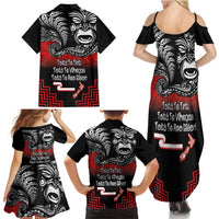 Aotearoa Toitu Te Tiriti Family Matching Summer Maxi Dress and Hawaiian Shirt New Zealand Honour the Treaty - Fight Together LT03 - Polynesian Pride