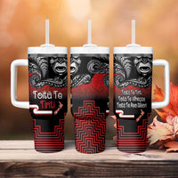 Aotearoa Toitu Te Tiriti Tumbler With Handle New Zealand Honour the Treaty - Fight Together LT03 - Polynesian Pride