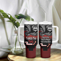 Aotearoa Toitu Te Tiriti Tumbler With Handle New Zealand Honour the Treaty - Fight Together LT03 - Polynesian Pride