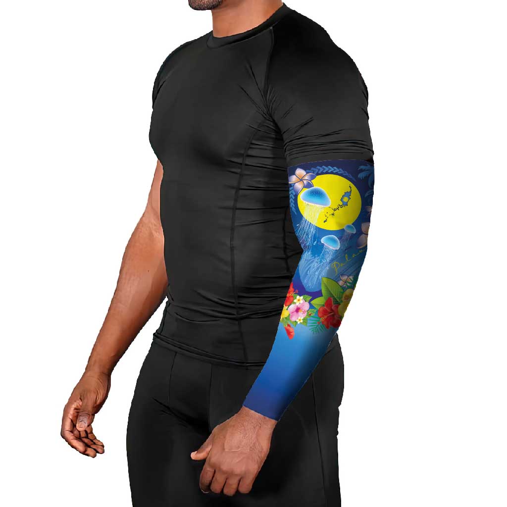 Palau Jellyfish Arm Sleeves Ocean Heritage Tropical Plants - Polynesian Pride