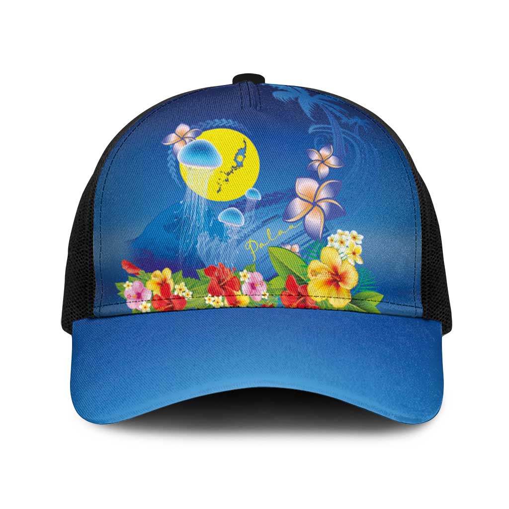 Palau Jellyfish Baseball Net Cap Ocean Heritage Tropical Plants - Polynesian Pride