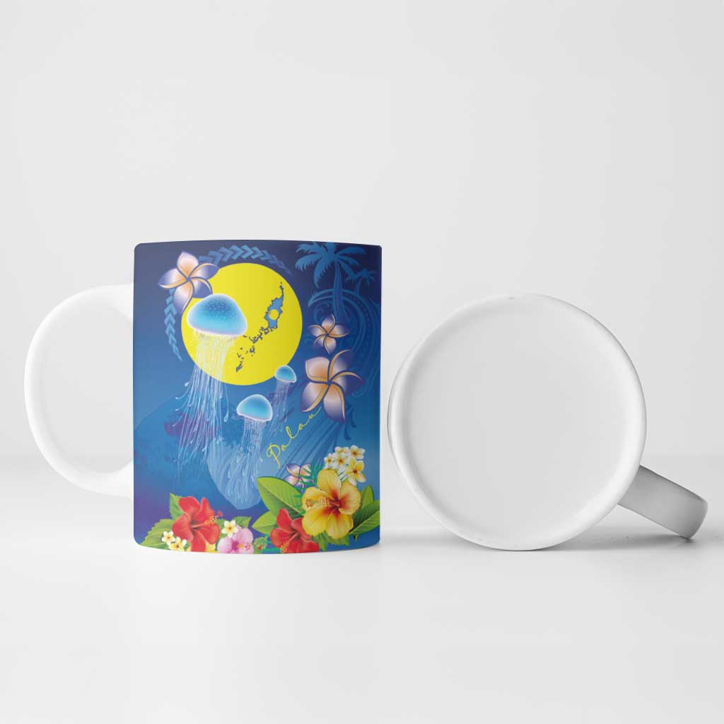 Palau Jellyfish Ceramic Mug Ocean Heritage Tropical Plants - Polynesian Pride