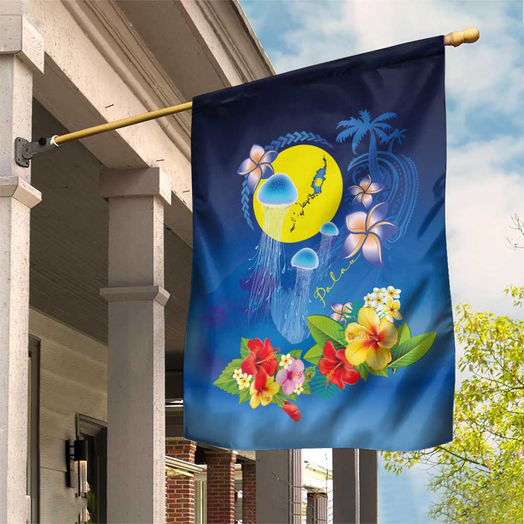 Palau Jellyfish Garden Flag Ocean Heritage Tropical Plants - Polynesian Pride