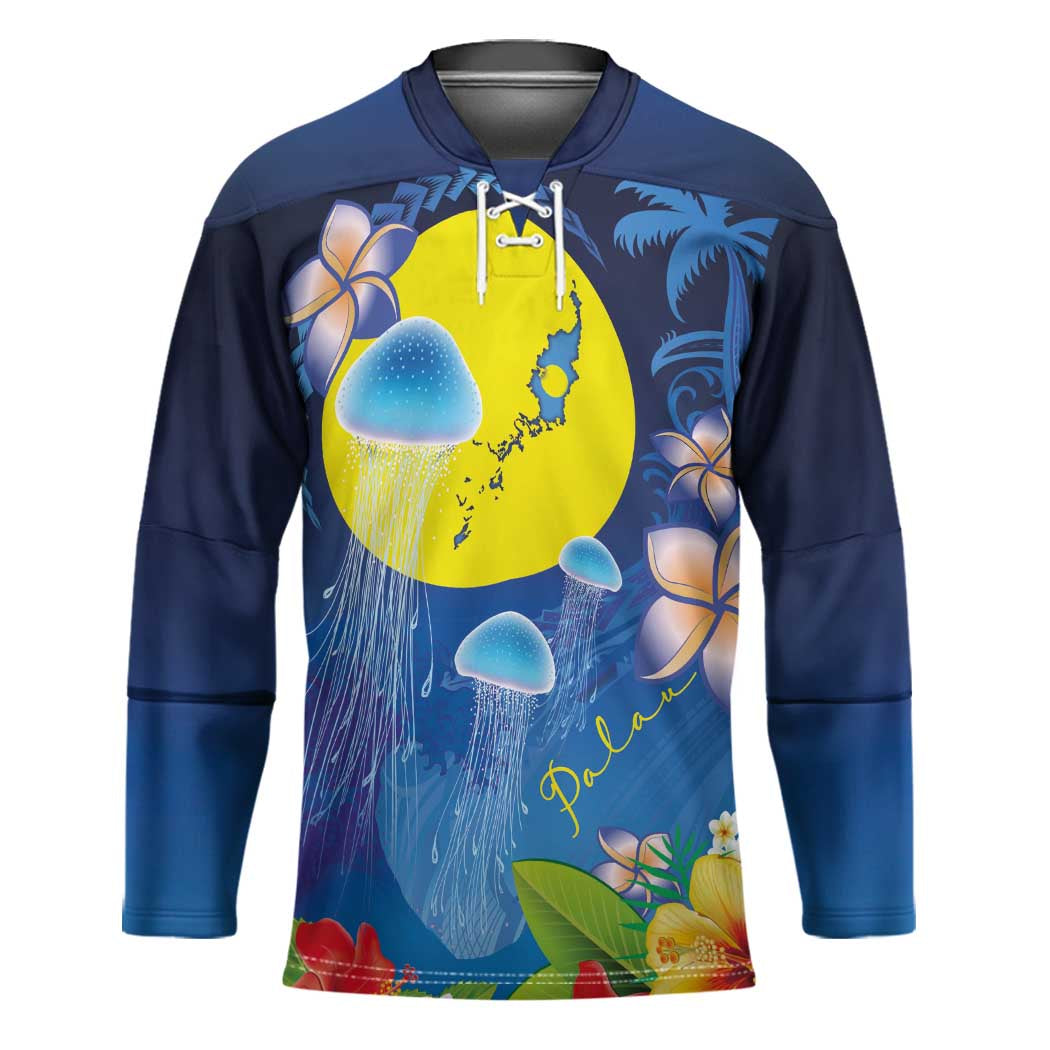 Palau Jellyfish Hockey Jersey Ocean Heritage Tropical Plants - Polynesian Pride