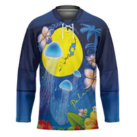 Palau Jellyfish Hockey Jersey Ocean Heritage Tropical Plants - Polynesian Pride