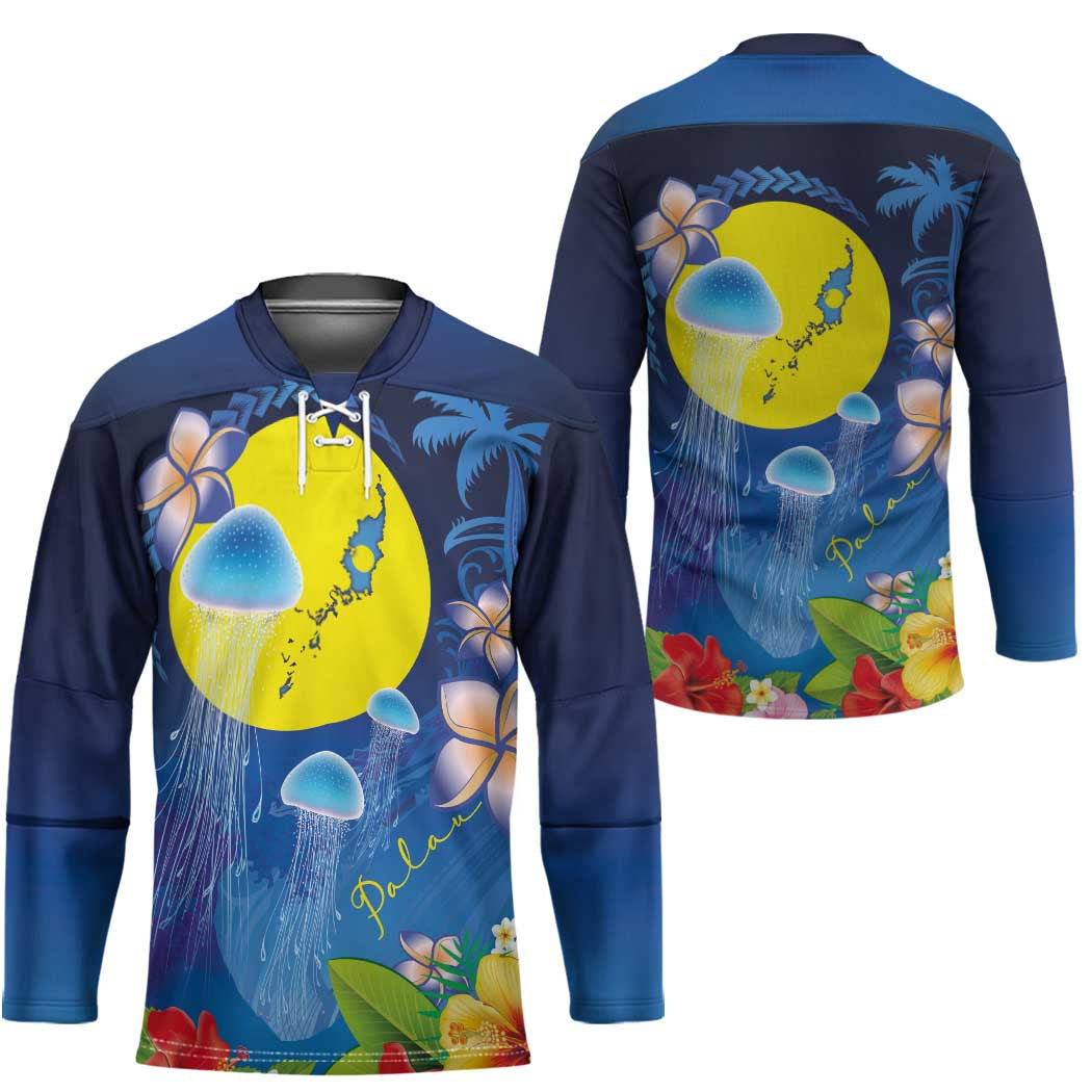 Palau Jellyfish Hockey Jersey Ocean Heritage Tropical Plants - Polynesian Pride