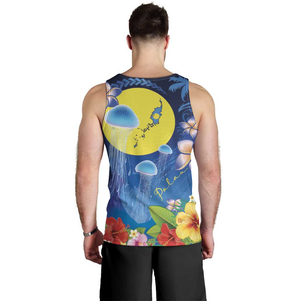 Palau Jellyfish Men Tank Top Ocean Heritage Tropical Plants - Polynesian Pride