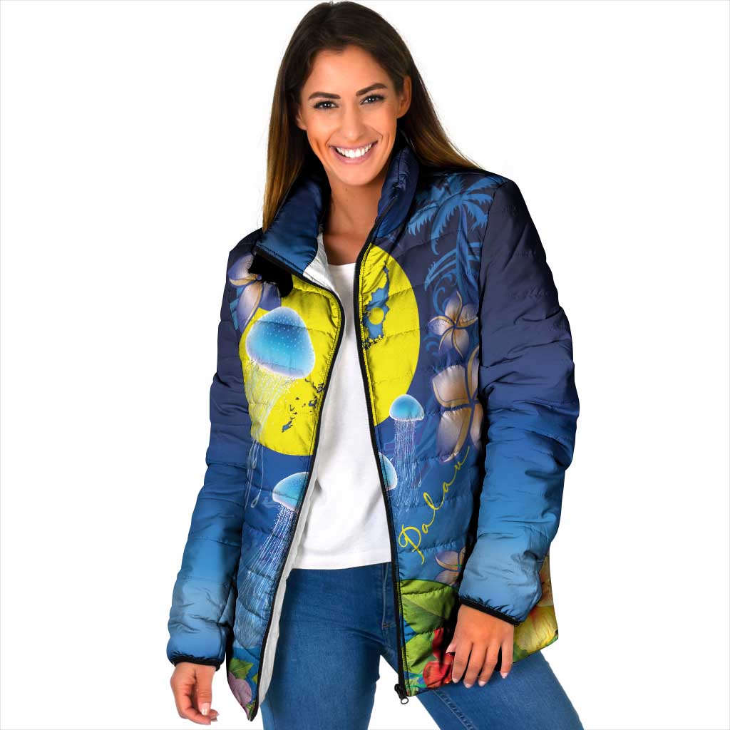 Palau Jellyfish Padded Jacket Ocean Heritage Tropical Plants - Polynesian Pride