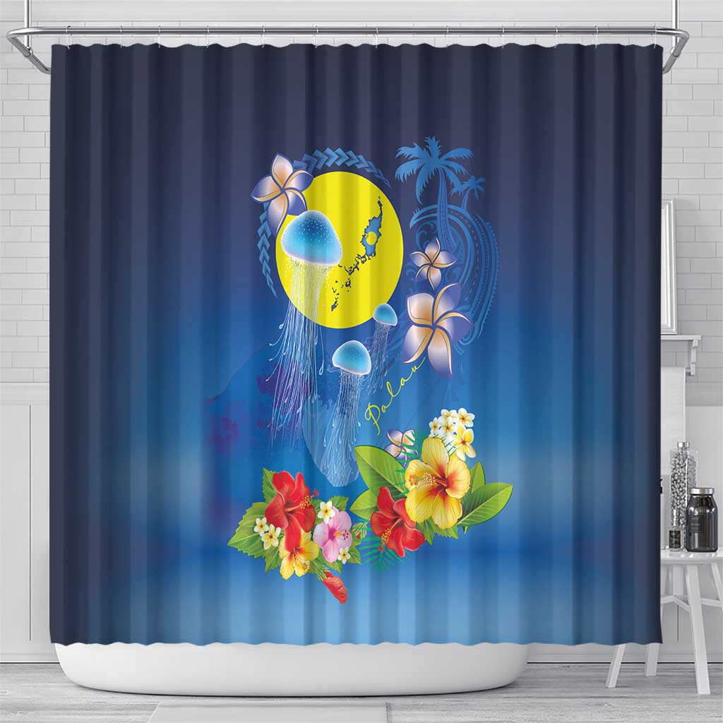 Palau Jellyfish Shower Curtain Ocean Heritage Tropical Plants - Polynesian Pride