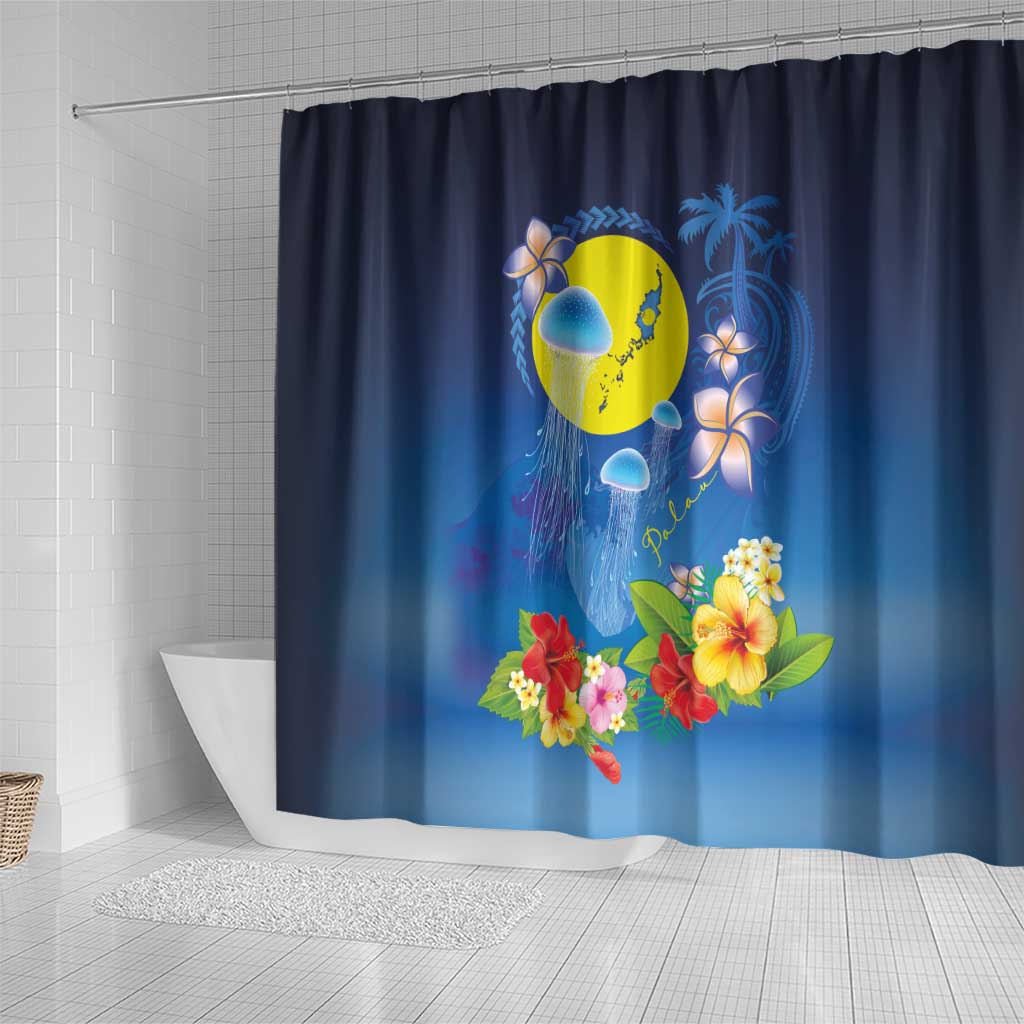Palau Jellyfish Shower Curtain Ocean Heritage Tropical Plants - Polynesian Pride