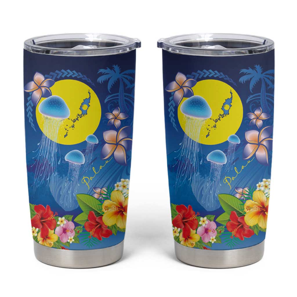 Palau Jellyfish Tumbler Cup Ocean Heritage Tropical Plants - Polynesian Pride