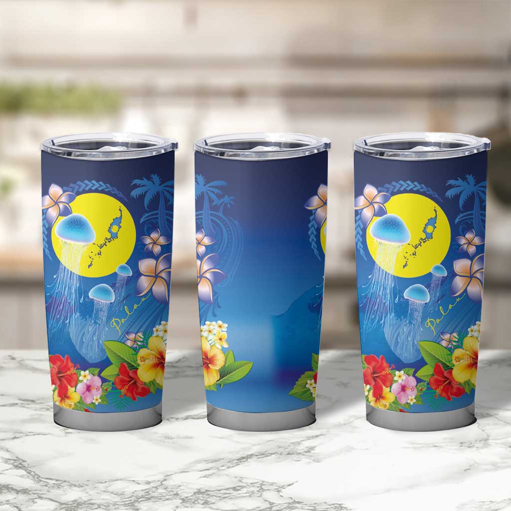 Palau Jellyfish Tumbler Cup Ocean Heritage Tropical Plants - Polynesian Pride