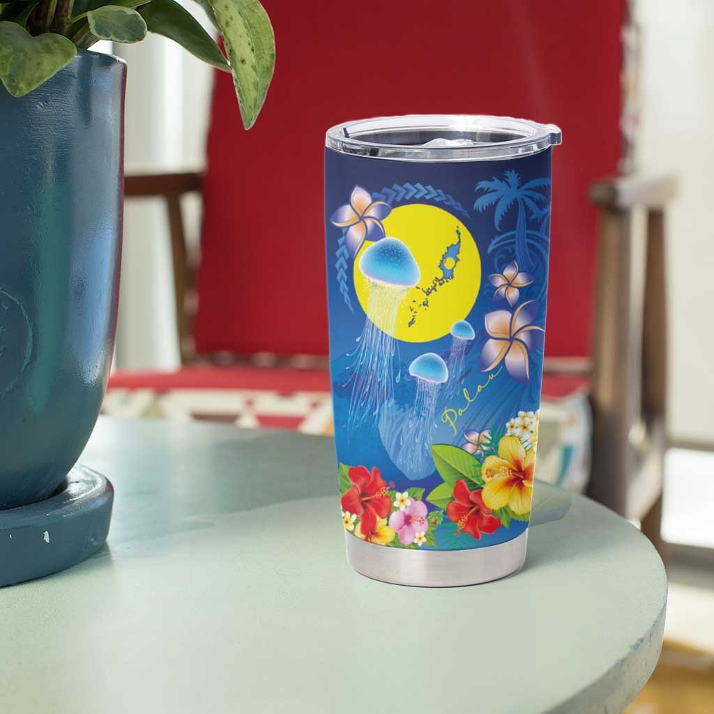 Palau Jellyfish Tumbler Cup Ocean Heritage Tropical Plants - Polynesian Pride