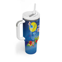 Palau Jellyfish Tumbler With Handle Ocean Heritage Tropical Plants - Polynesian Pride