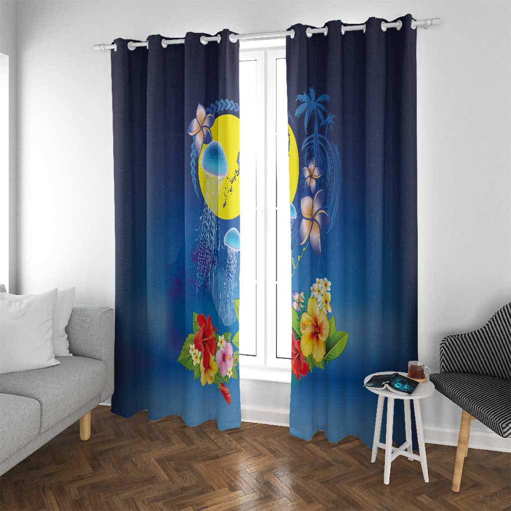 Palau Jellyfish Window Curtain Ocean Heritage Tropical Plants - Polynesian Pride