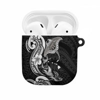 Hawaiian Manta Rays AirPods Case Tribal Hibiscus Polynesian Tattoos Black Color - Polynesian Pride